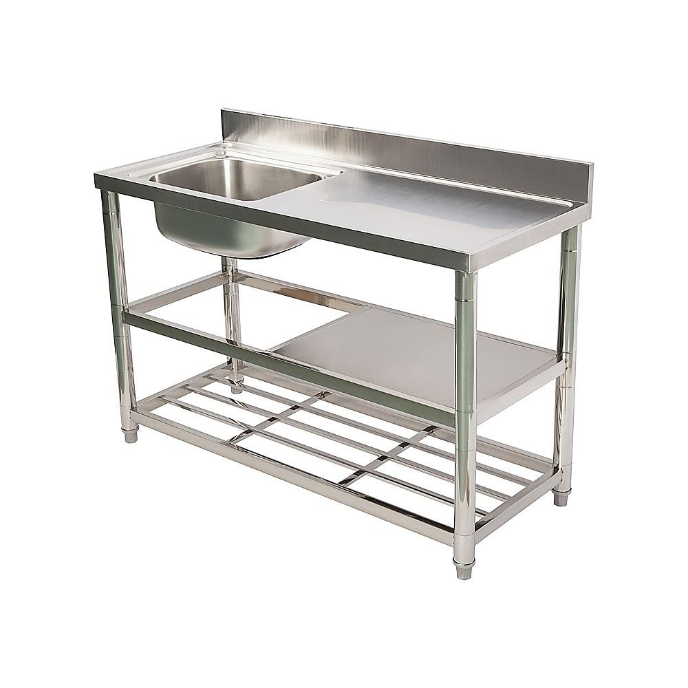 Freestanding Stainless Steel Kitchen Sink 120 × 50 × 79cm – Commercial Utility Wash Basin — image 4