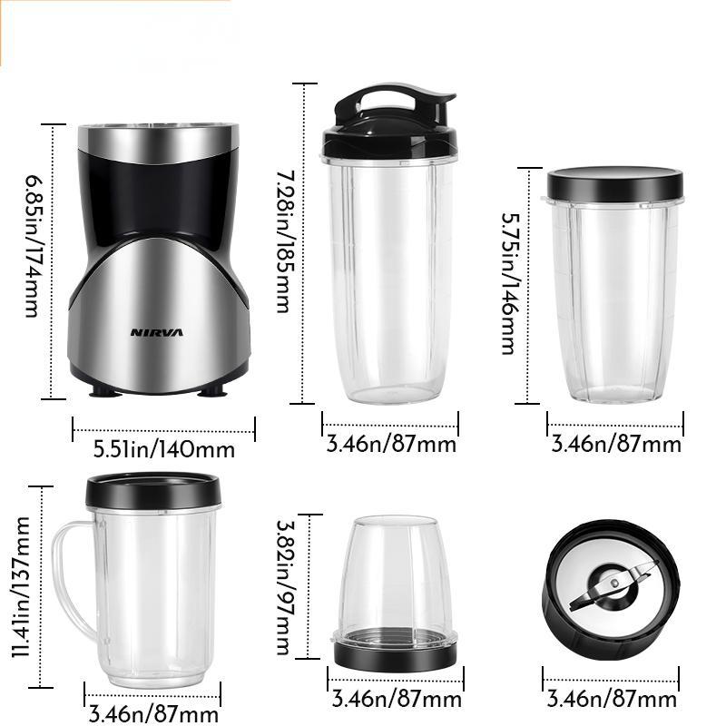 Professional Multifunctional Juicer with 4 Cups & 2 Blade Heads - 1.5L Large Capacity & 380W High Power Blender, Grinder & Smoothie Maker — image 2
