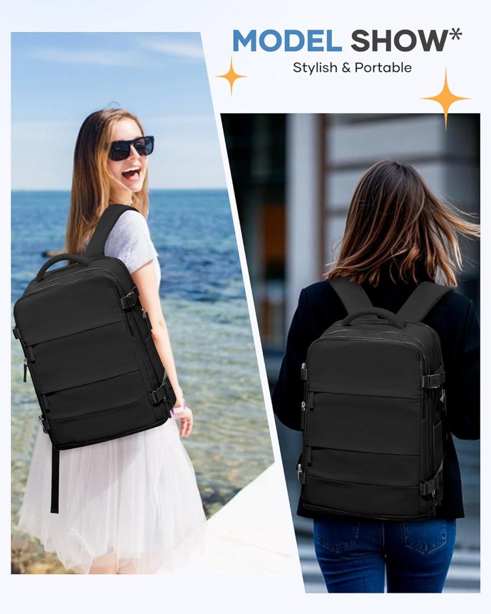 Travel Backpack 42 x 30 x 20 cm, Black, Cabin Bag with Dry and Wet Sorting โ image 3