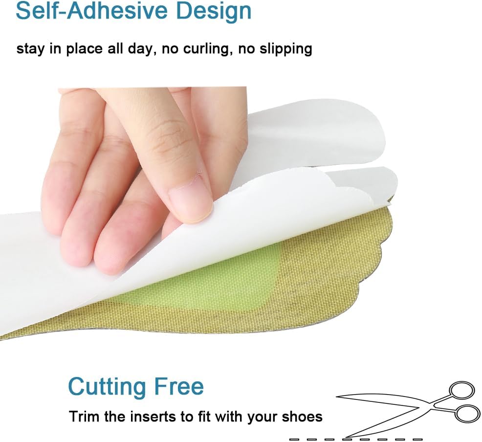 2 Pairs Pigskin Flip Flop Insoles Anti-Slip, Self Adhesive Cushion Insert for Thong Sandals Pain Relief, Arch Support Sandals Slippers Insoles Prevent โ image 3