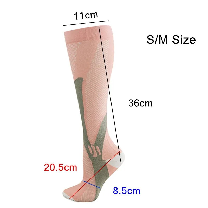 Copper Compression Socks for Running Travel Sports Anti Fatigue Support S/M Unisex - Black — image 4