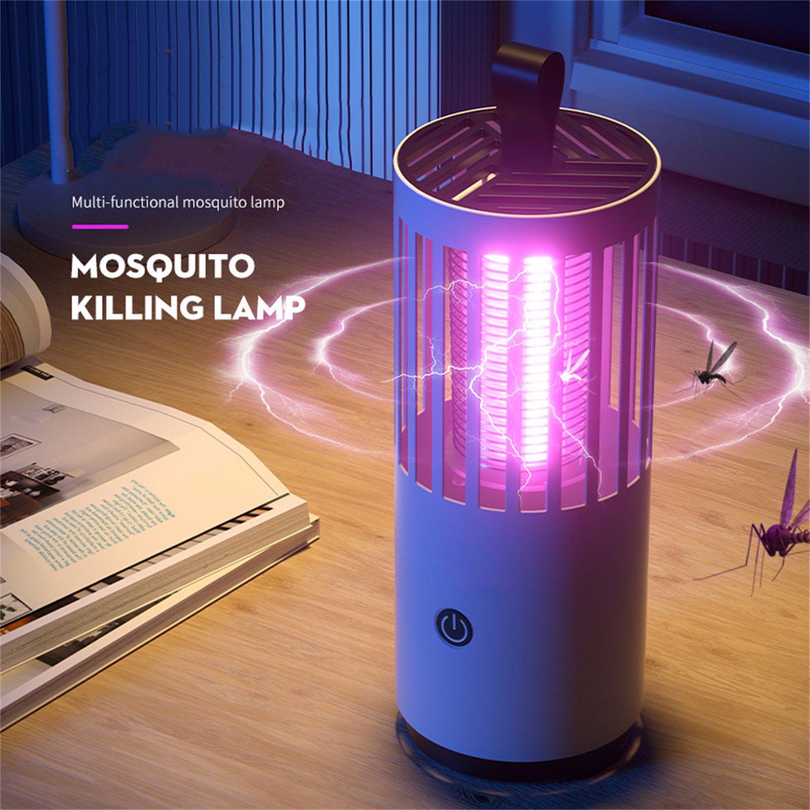 Mosquito Killing Lamp Electric Shock Strong Suction USB Rechargeable Mosquito Trap Lamp Zapping Light for Indoor Outdoor Rechargeable (Electric Shock — image 3