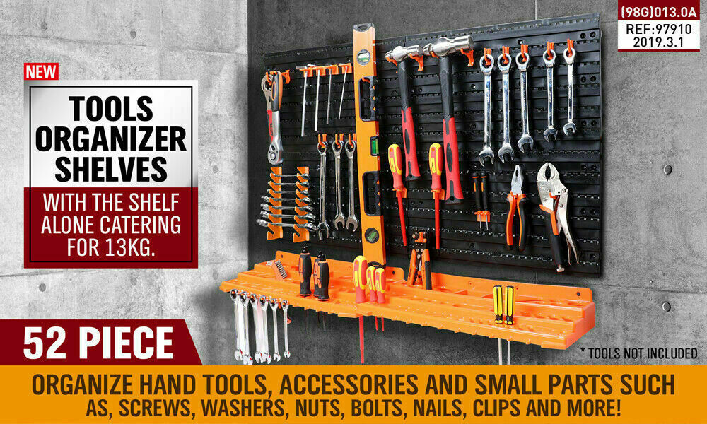 52Pc Wall Mounted Tool Storage Rack Wrench Spanner Holder Screwdriver Pliers New โ image 2