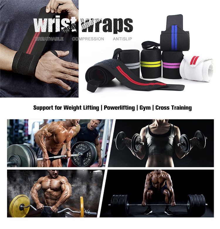 1Pc Adjustable Wrist Wraps for Weightlifting, Gym Training Wrist Support Straps for Men & Women, Fitness Strength Training Accessories - Red Striped โ image 3