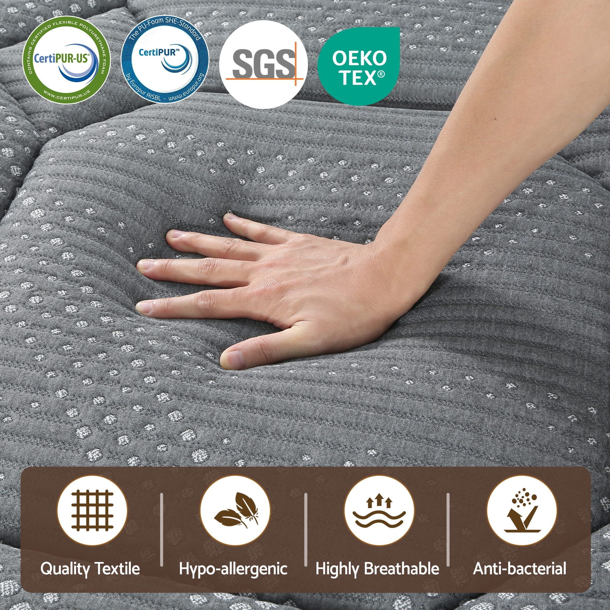 Giselle Mattress 35cm Hybrid Pocket Spring Euro Top King โ image 6
