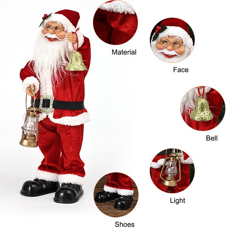 Electric Musical Santa Claus Figurine, About 45cm Tall with Music, Creative Standing Doll, Full of Holiday Atmosphere, Perfect Christmas Gift Choice — image 3