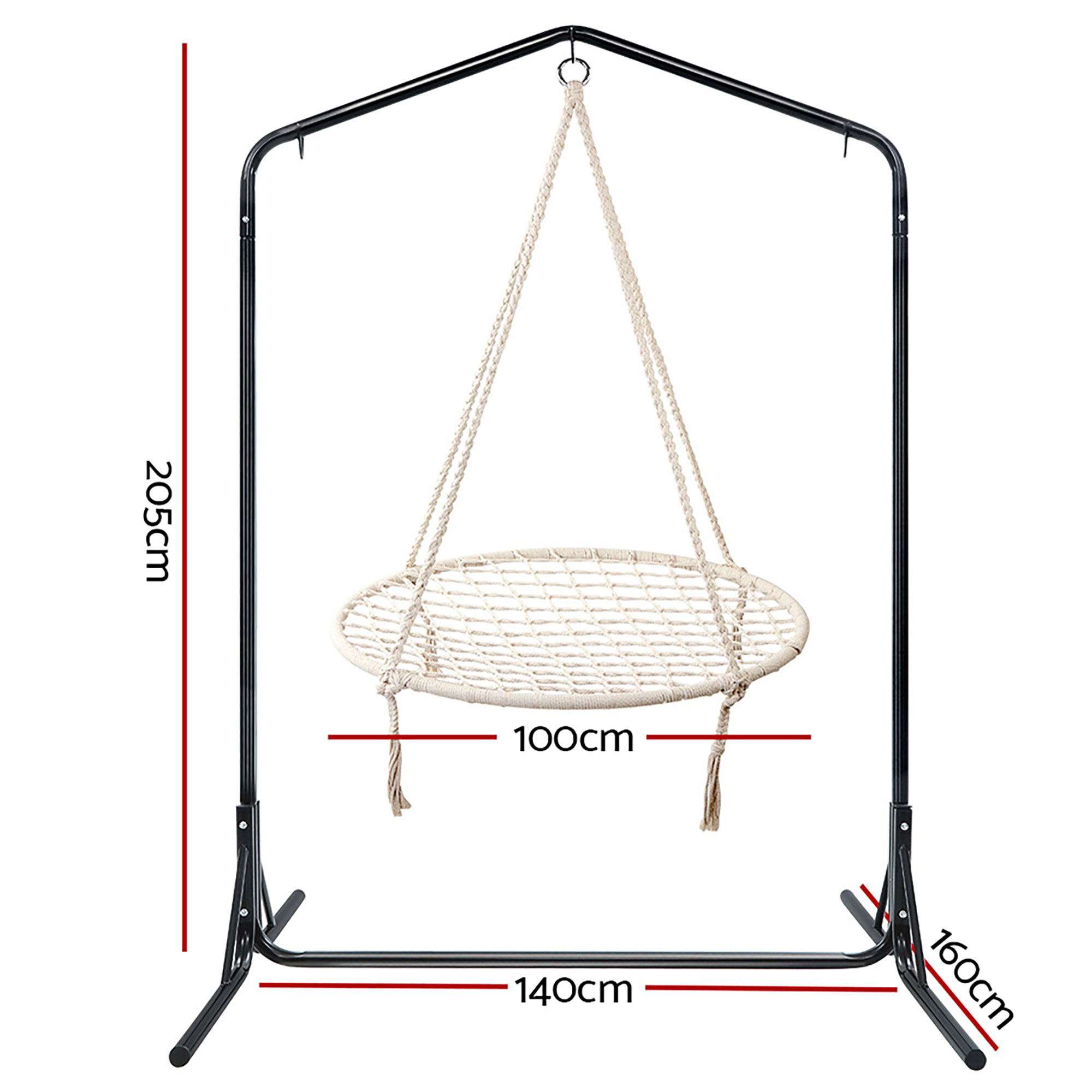 Gardeon Hammock Chair with Stand Nest Web Outdoor Swing 100cm โ image 2