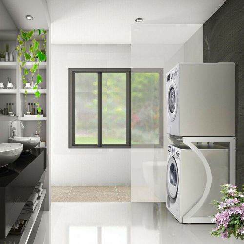 UPGRADE ORIGINAL Dryer Stand Maxi: Portable Dryer Rack Heavy Duty Steel Capacity white for Washer/Dryer/Mini Fridge — image 3