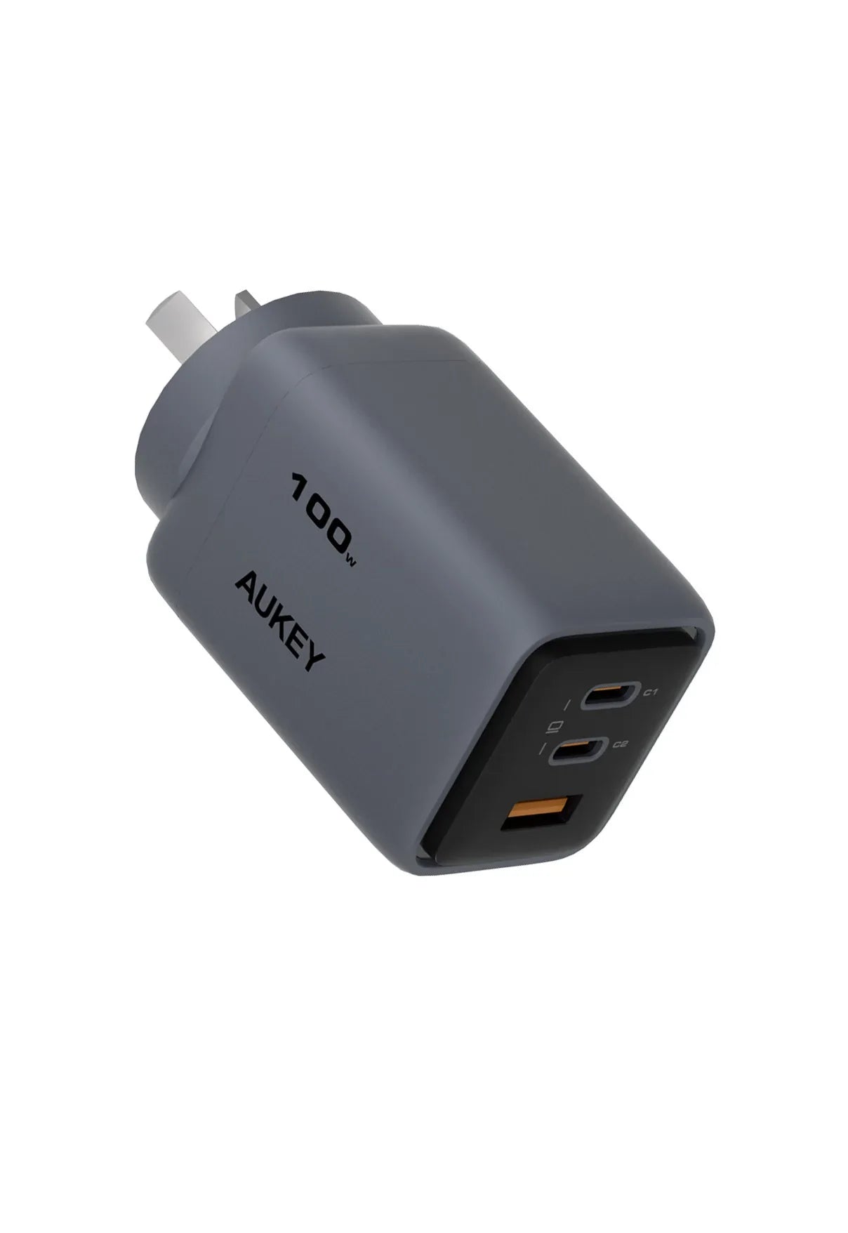 AUKEY Comet 100W GaN 3-Port USB-C & USB-A Fast Wall Charger with 1.8m 100W USB-C Cable for Laptops, MacBook, iPads & Phones – PA-C5