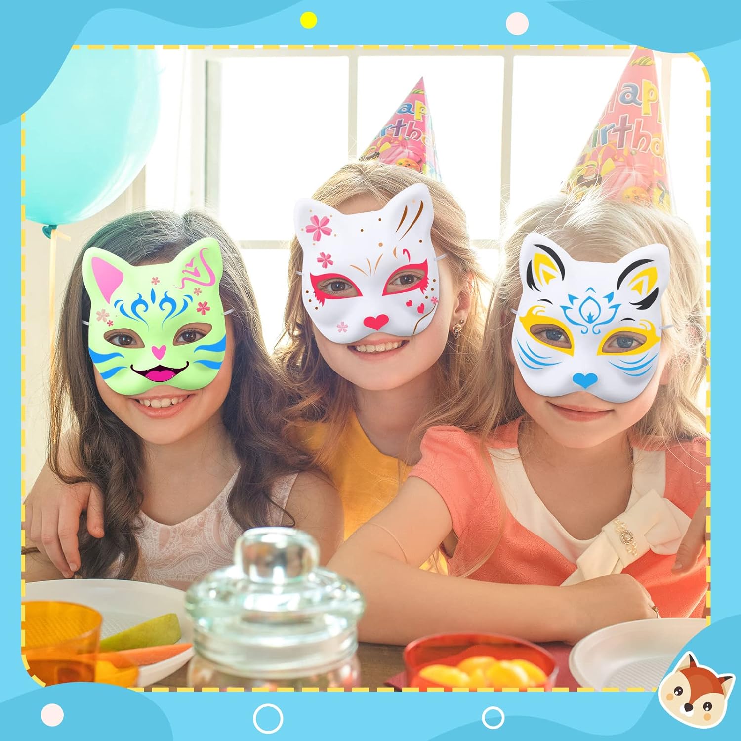 20 Pcs Cat Masks White Blank Therian Masks for Masquerade Halloween Cosplay Parties Costume Accessories โ image 5