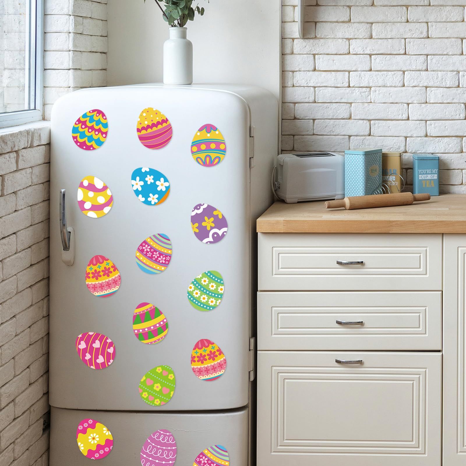 Easter Refrigerator Magnets Colorful Eggs Garage Magnets Magnetic Fridge Stickers for Spring Holiday Car Kitchen-4PCS โ image 3