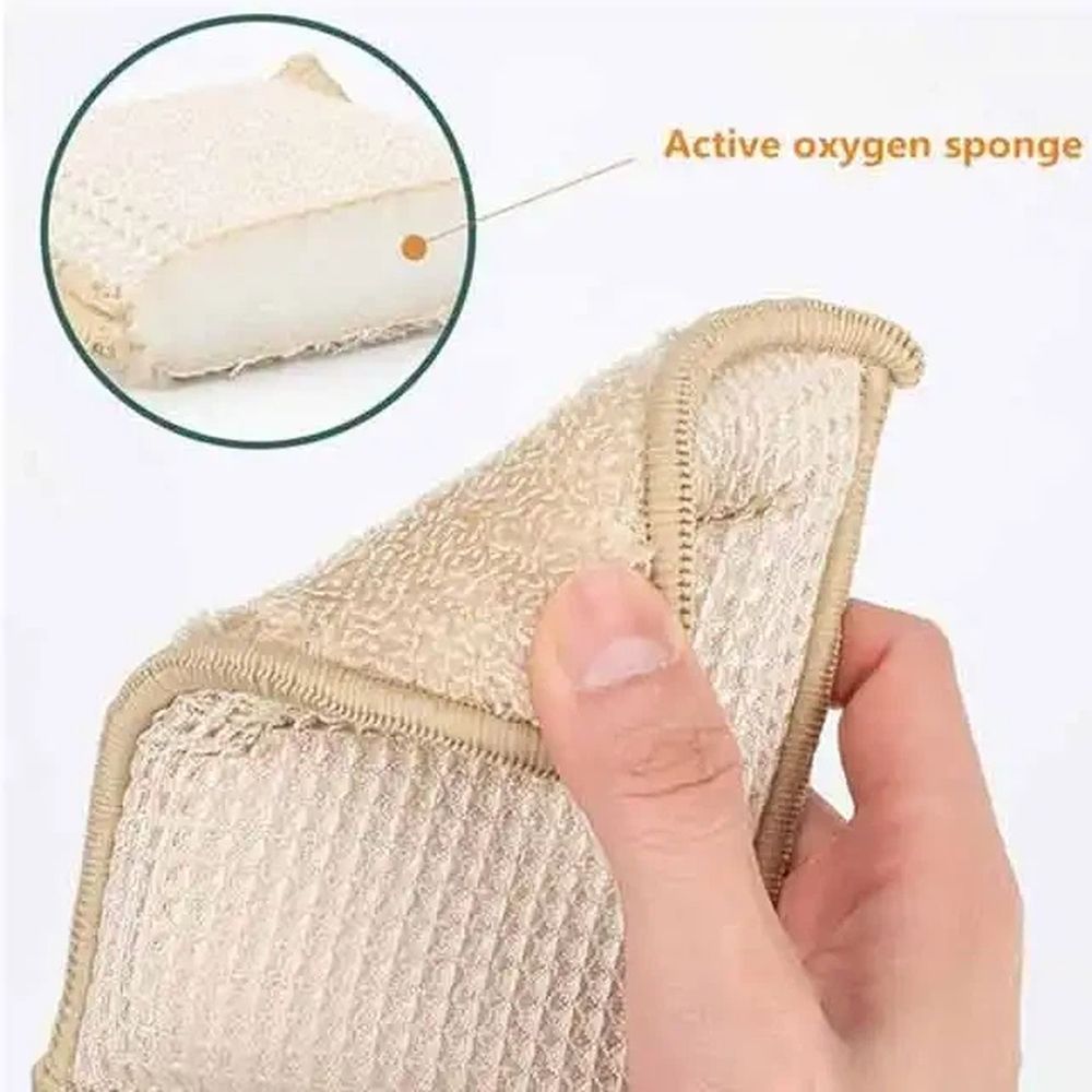 6PCS Bamboo Fiber Sponge Wipe Non-Stick Oil Magic Wipe Scouring Pad Kitchen Dishwashing Brush Pot Cleaning โ image 2