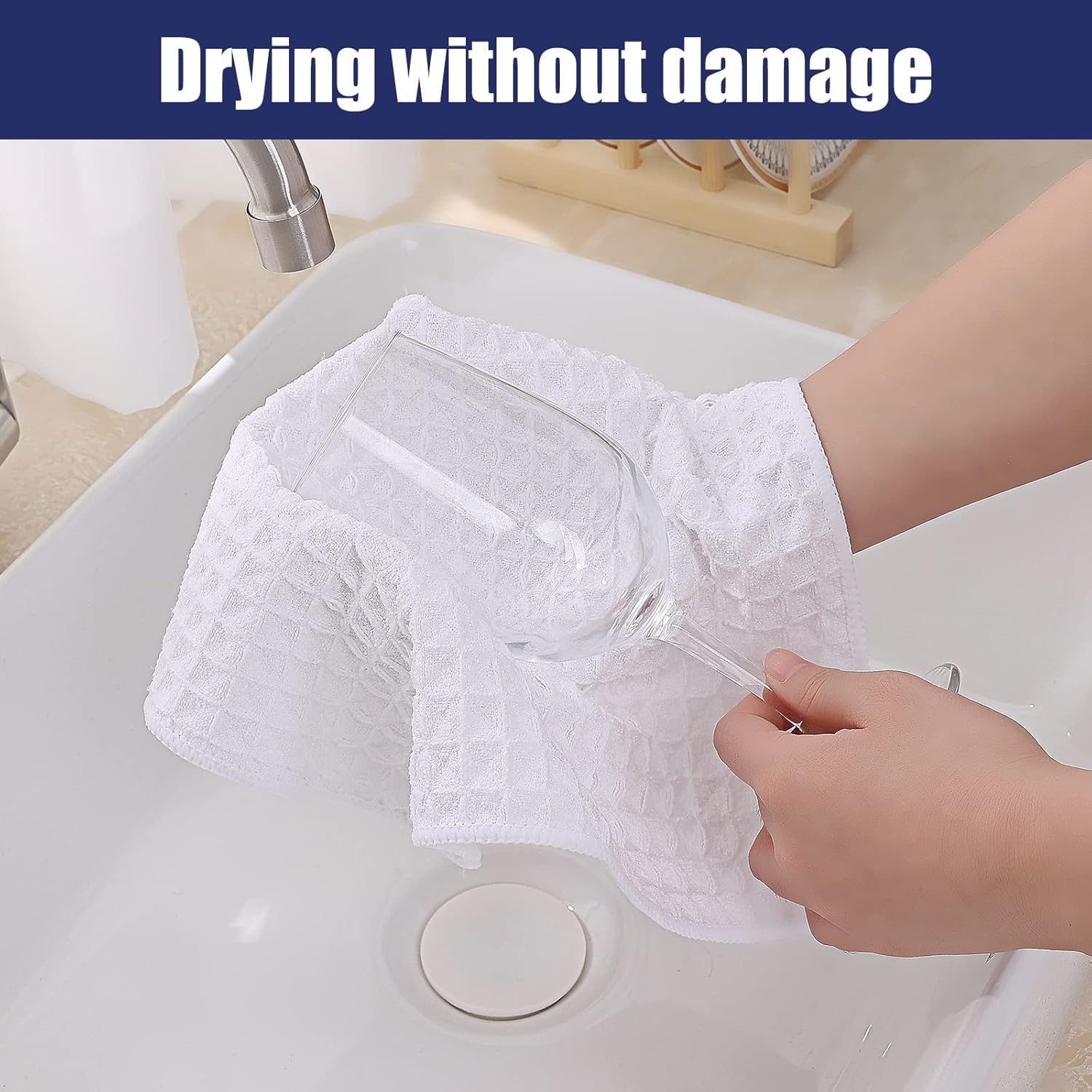 Homaxy Kitchen Towels Set, 13 × 28 inches and12 × 12 Inches, Set of 10 Bulk Cotton Kitchen Towels Set, Ultra Soft Absorbent Dish Towels for Washing Dishes — image 6