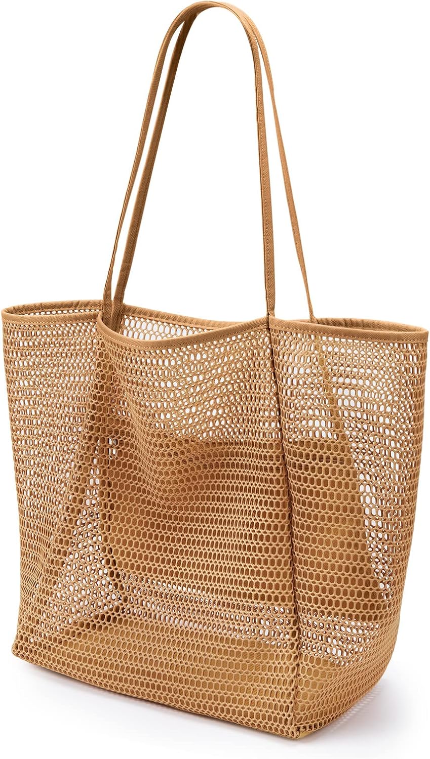 Oversized Beach Tote Bag, Semi Mesh Tote Bag Foldable MAX 35L Laundry Tote Bag For Beach Picnic Laundry Vacation