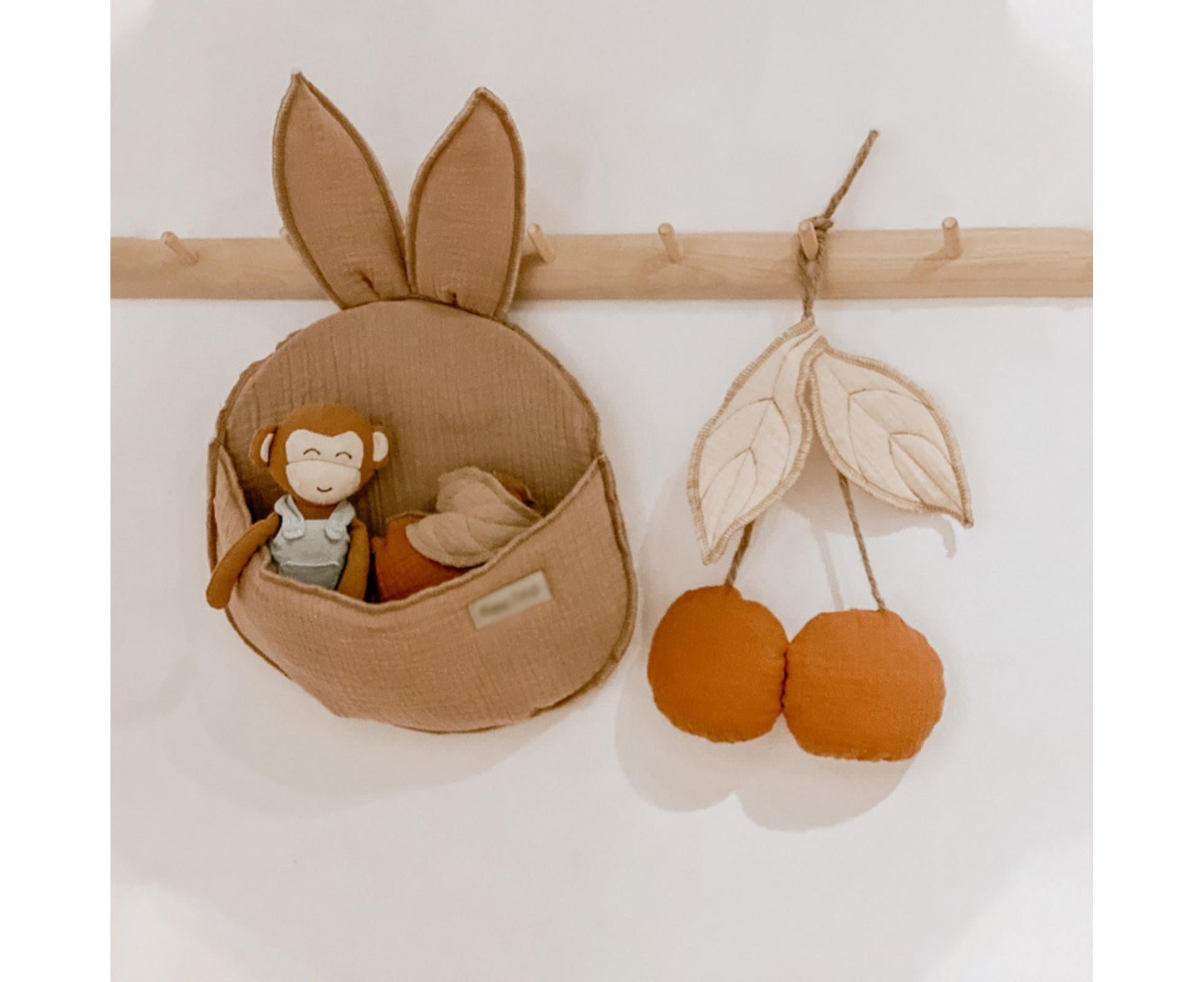 Lovely Cherry Shape Wall Hanging Decor Cute Ultra-soft Fabric Wall Hanging Ornament for Home-Orange — image 4