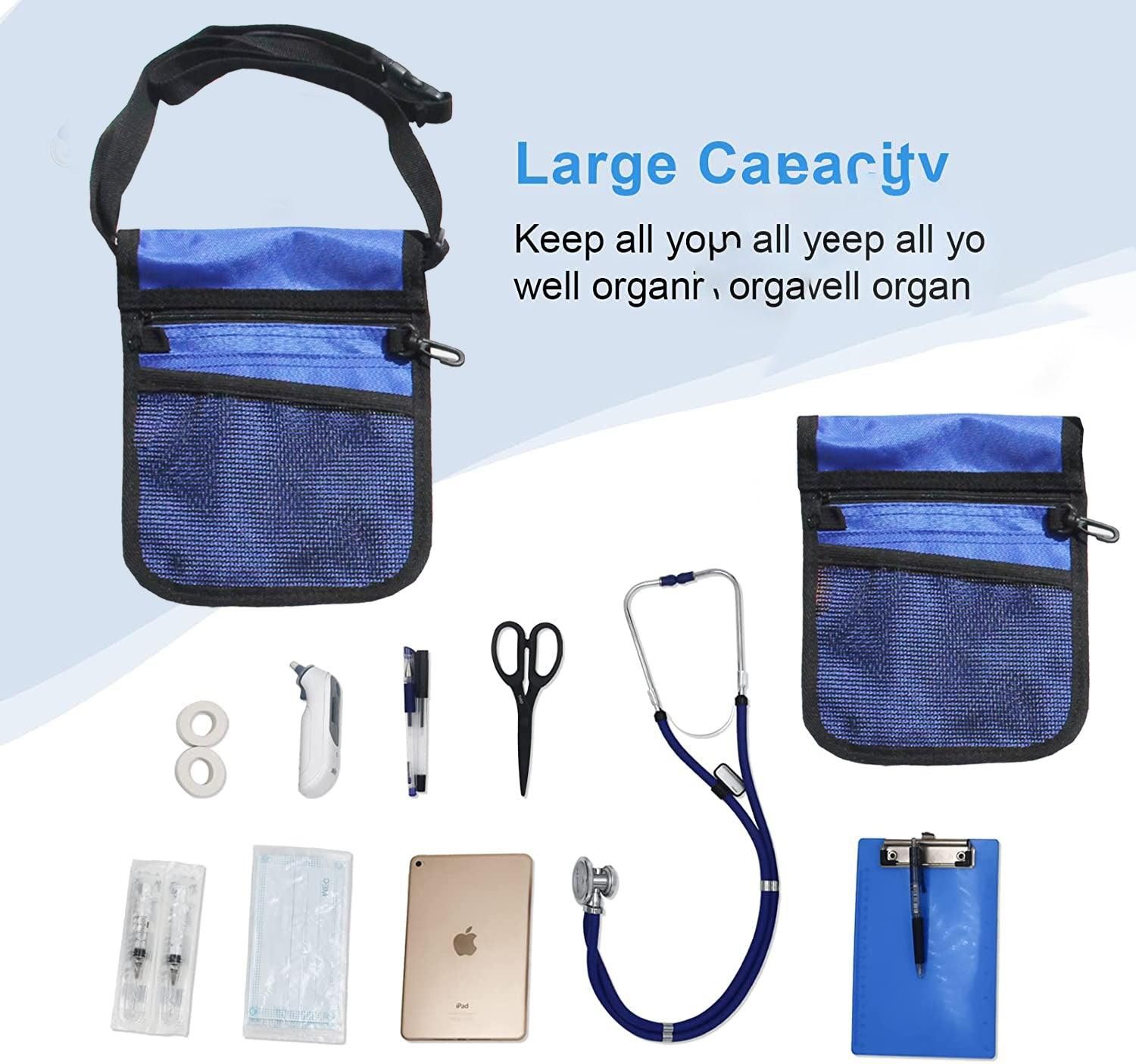 Nurse Pouch Waist Bag Medical Tool Organizer Pocket Belt with Keyring - Light Blue โ image 6