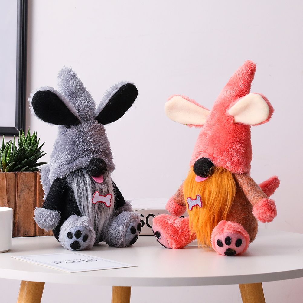 2Pcs Dog Gnomes Dog Paws Bone Doll Swedish Tomte Ornament Plush Puppy Tiered Tray Decoration Home Kitchen Farmhouse Drcor — image 5