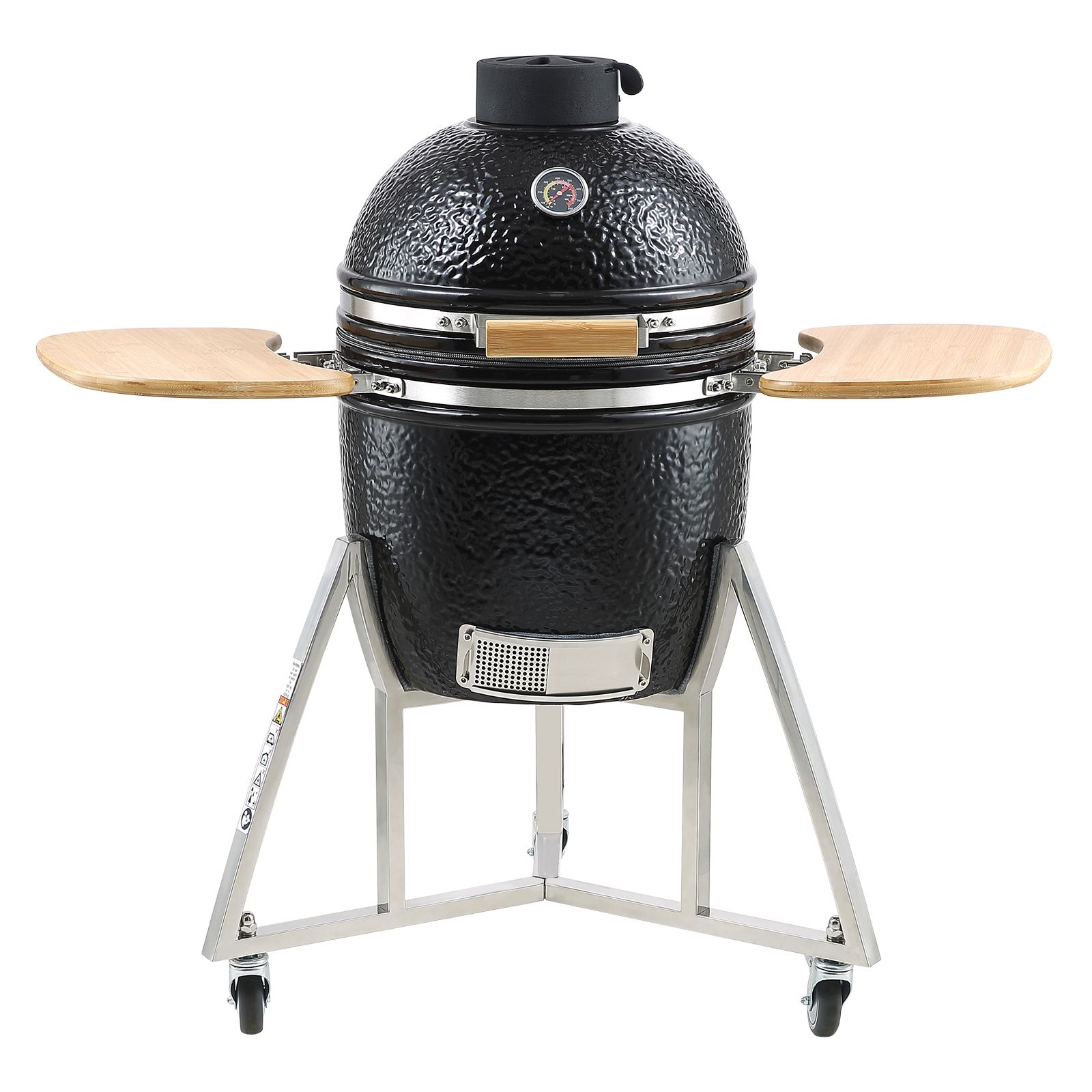 Portable Charcoal Grill, Propane Gas Grills with Cover and Cart, Heavy Duty Stainless Steel BBQ Grill, Mini Smoker for Outdoor Cooking, Barbecue Camping