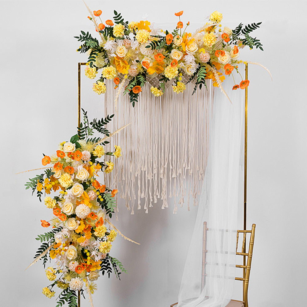 Golden Square Wedding Arch Adjustable 1M-2M Flower Rack Backdrop Stand Balloon Arch Stand for Wedding Birthday Party Garden Ceremony Decoration — image 6