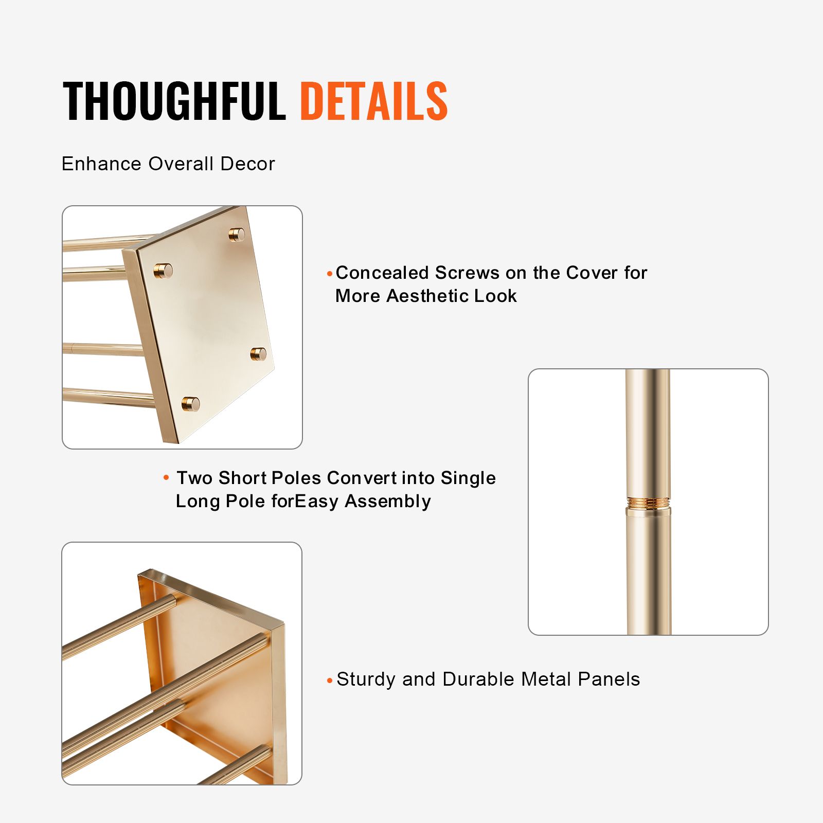 4PCS Gold Metal Column Wedding Flower Stand, 23.6inch /60cm High With Metal Laminate, Vase Geometric Centerpiece Stands, Cylindrical Floral Display Rack for — image 4