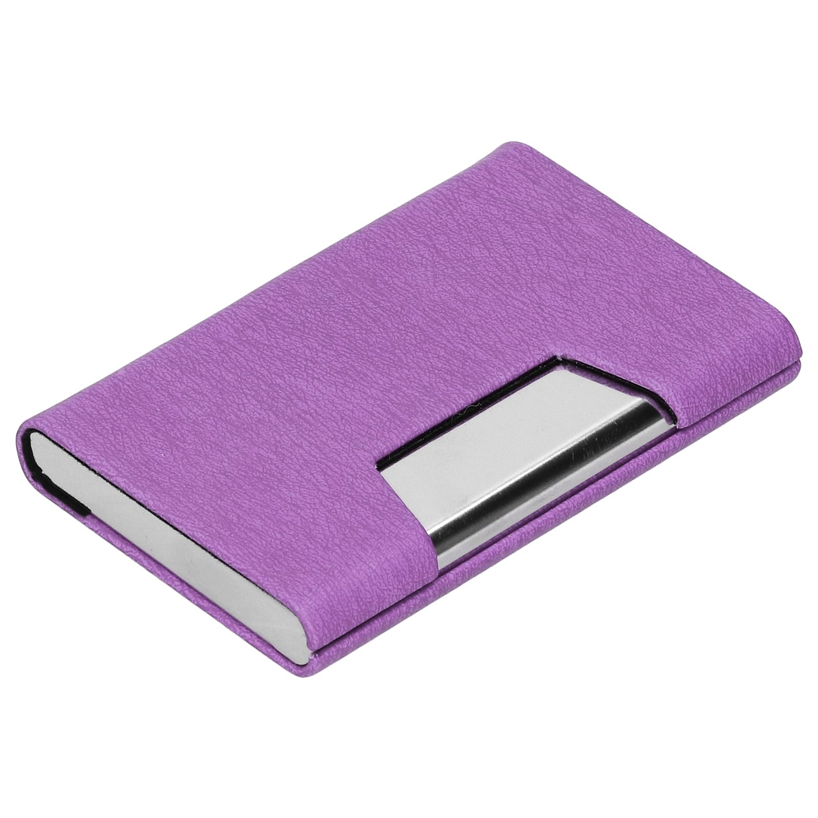 Business Name Card Holder Case Stainless Steel Organizer Portable for Business WorksPurple 336# — image 2