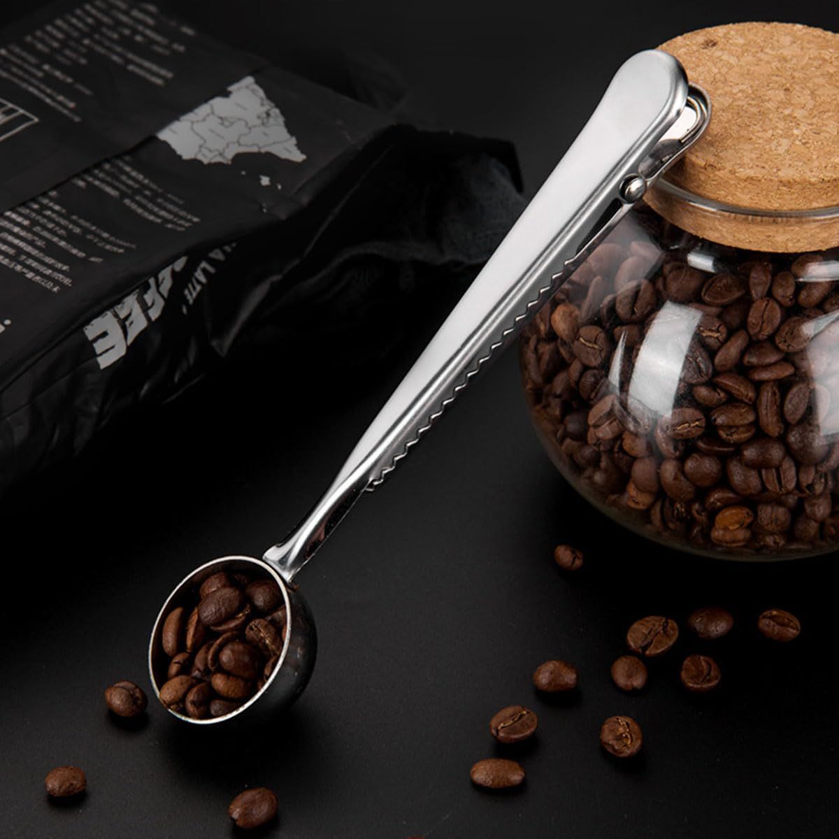 Coffee Scoop Clip Stainless Steel Tablespoon Coffee Spoon With long handle Multifunction Sealing Bag Clip For Tea โ image 3