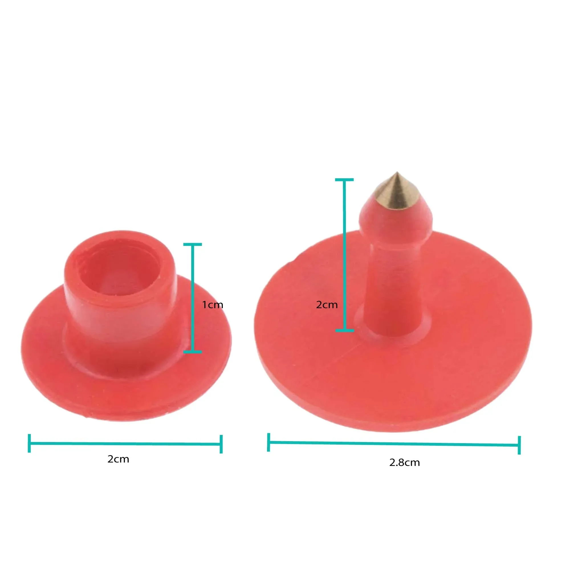 1-100 Cattle Number Ear Tag Set - Round Red Pig Sheep Goat Livestock Label — image 3