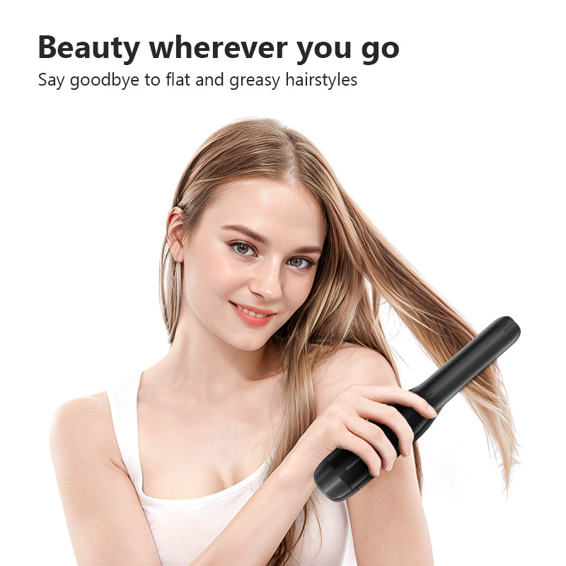 Black Wireless USB Rechargeable 2-in-1 Curling Iron & Flat Iron - Portable Hair Straightener & Curler โ image 2