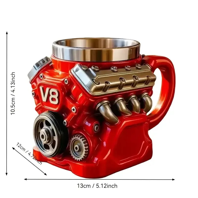 V8 Engine Mug: A must-have for car enthusiasts. Hold the engine in your hand, sip with speed and passion — image 3
