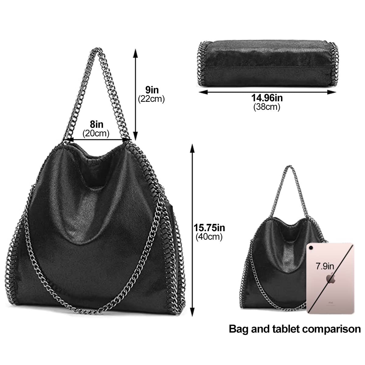 Women Handbag Large Capacity Tote bag Crossbody Shoulder Bag Fashion Chain Bag Purse for Women for everyday shopping โ image 3
