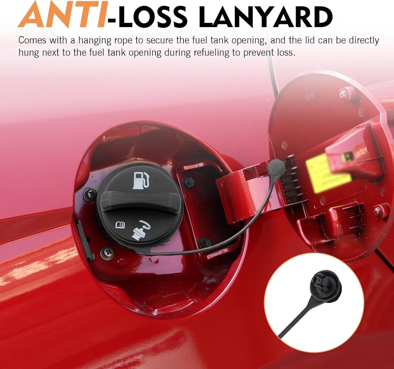 Car Fuel Cap, Leak-proof Anti-loss Rotary Fuel Tank Cover with Clear Marking, OEM# 15763227 GT231, Compatible with Chevy Avalanche Silverado Suburban Tahoe GMC โ image 6