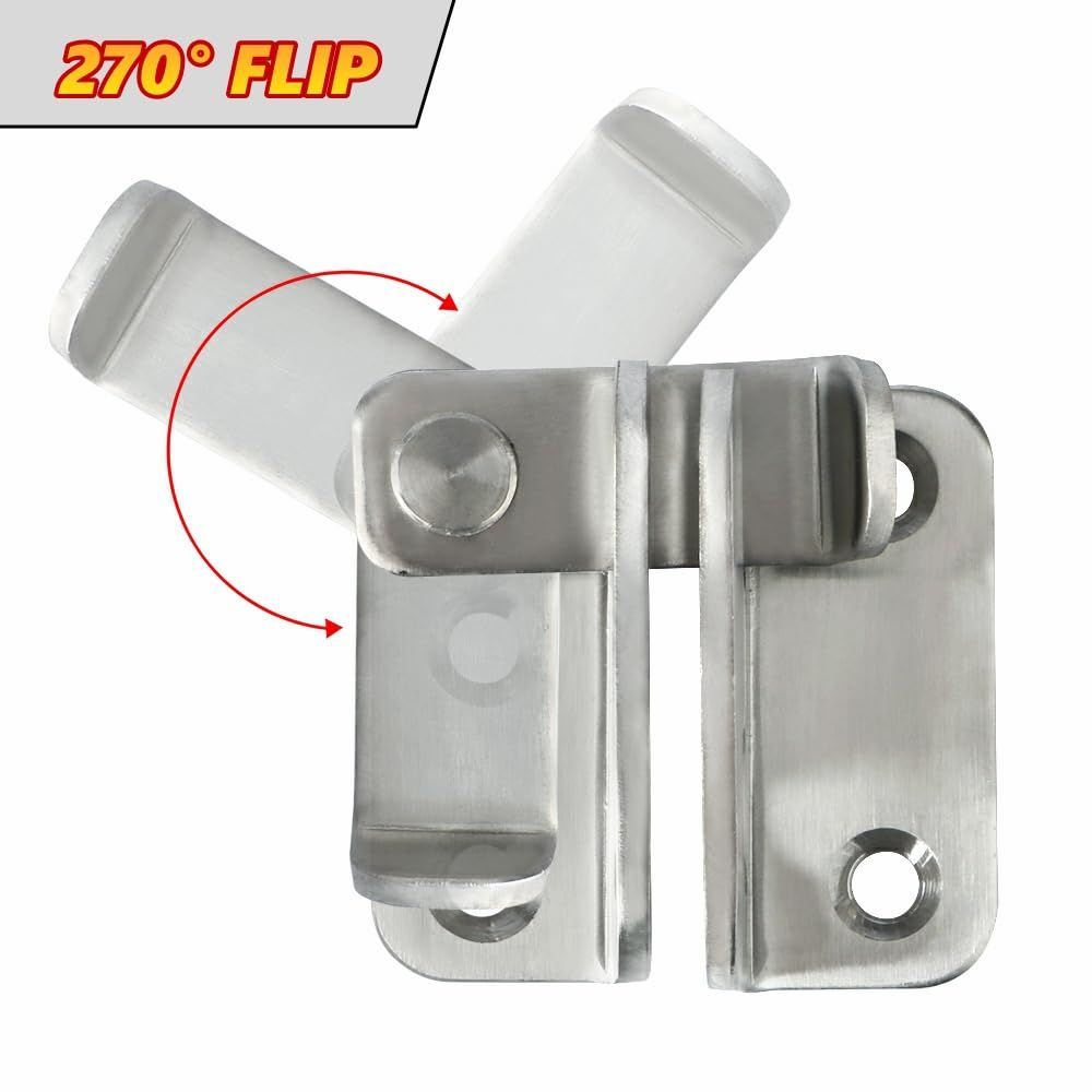 Flip Latch Gate Latches Slide Bolt Latch Safety Door Lock Catch for Barn Cabinet Pet Cage Wood Fence Bathroom Garage Window — image 5