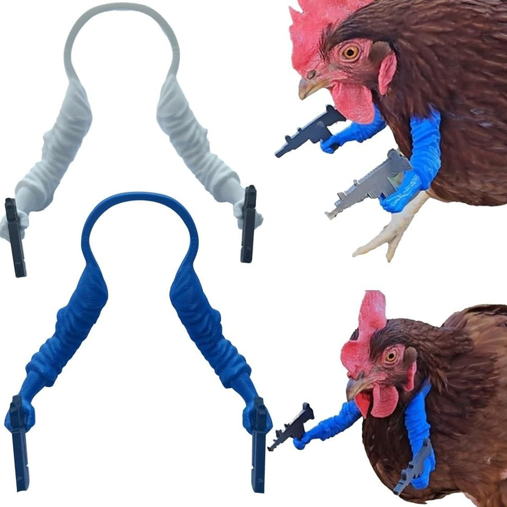 Chicken arms with Guns,Fun, Durable, Rooster Pistol Party, Perfect for Parties, Photoshoots and Pranks Costumes for Chickens to wear(blue) — image 2
