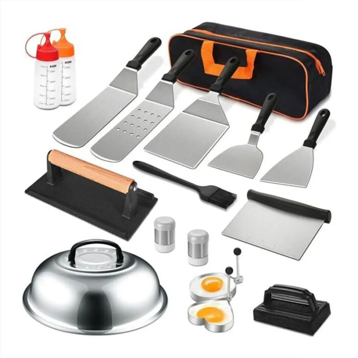 17 Piece BBQ Grill Tools Set Outdoor Barbecue Spatula Shovel Stainless Steel Kit — image 2