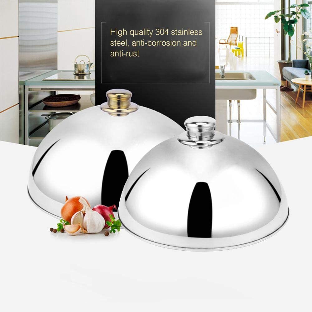 Stainless Steel Cloche Food Cover Dome Serving Plate Dish Dining Dinner for Home Kitchen Restaurant Cafe — image 5