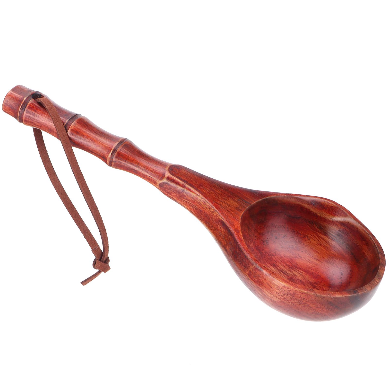 Wooden Round Spoon Japanese Style Sauna Water Ladle Kitchen Soup Spoon Accessory — image 2
