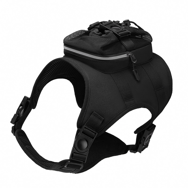 Size L Black Ultimate Dog Harness Vest with Backpack - Padded, Reflective & Adjustable for Medium to Large Breeds — image 2