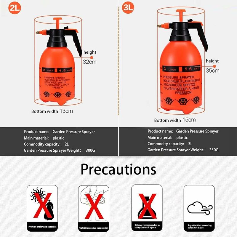 Garden Pump Sprayer 68 Oz/0.5 Gallon Hand Pressure Bottle With Adjustable Brass Nozzle For Watering Flower Lawn — image 3