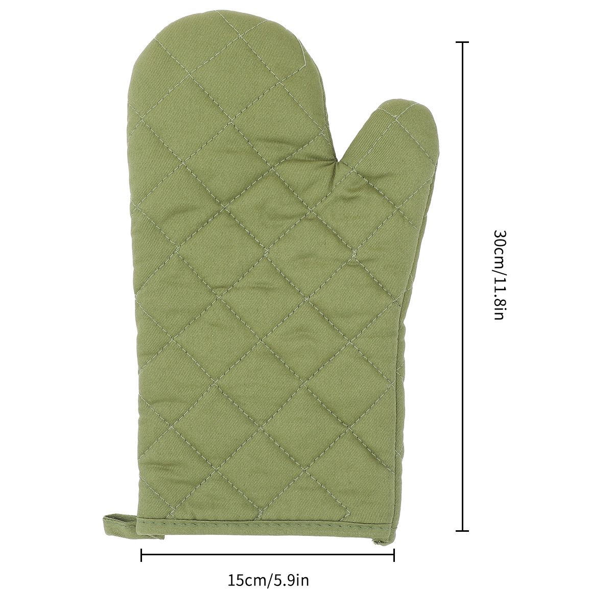 Oven Mitts and Pot Holders 4 pcs Set,High Heat Resistant 500 Degree Extra Thicken Long Kitchen Cotton Oven Glove for Cooking (11.8 Inch,Green) โ image 3