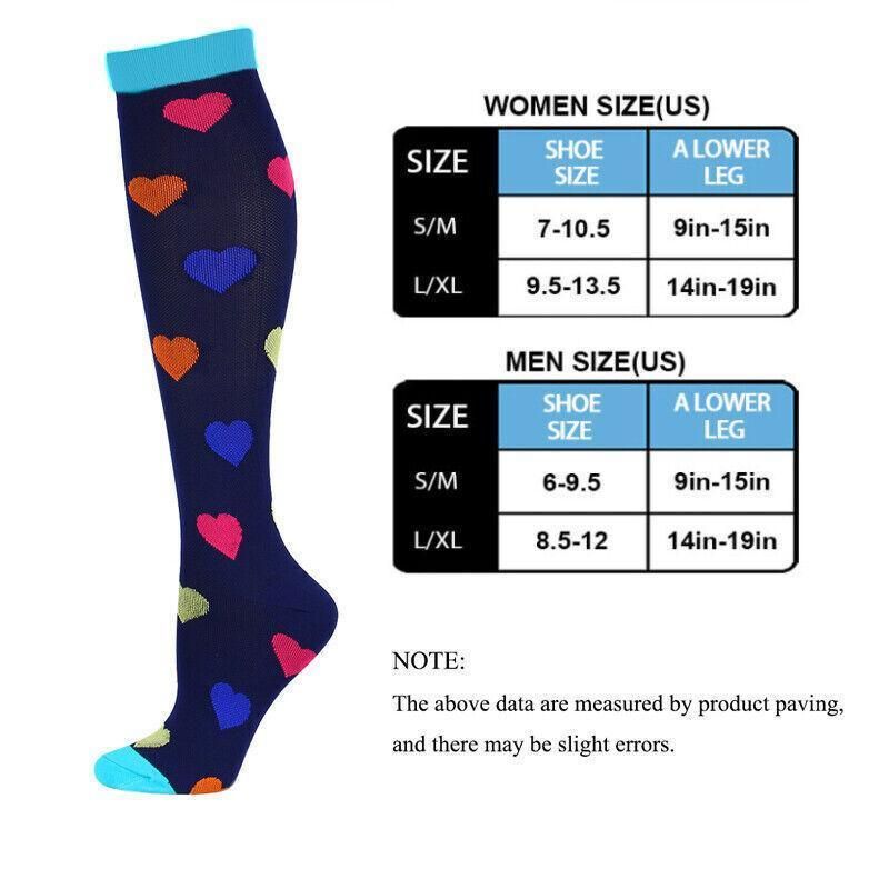 S/M Compression Socks Women Men Nursing Travel Stocking Sport Running - White ECG โ image 5