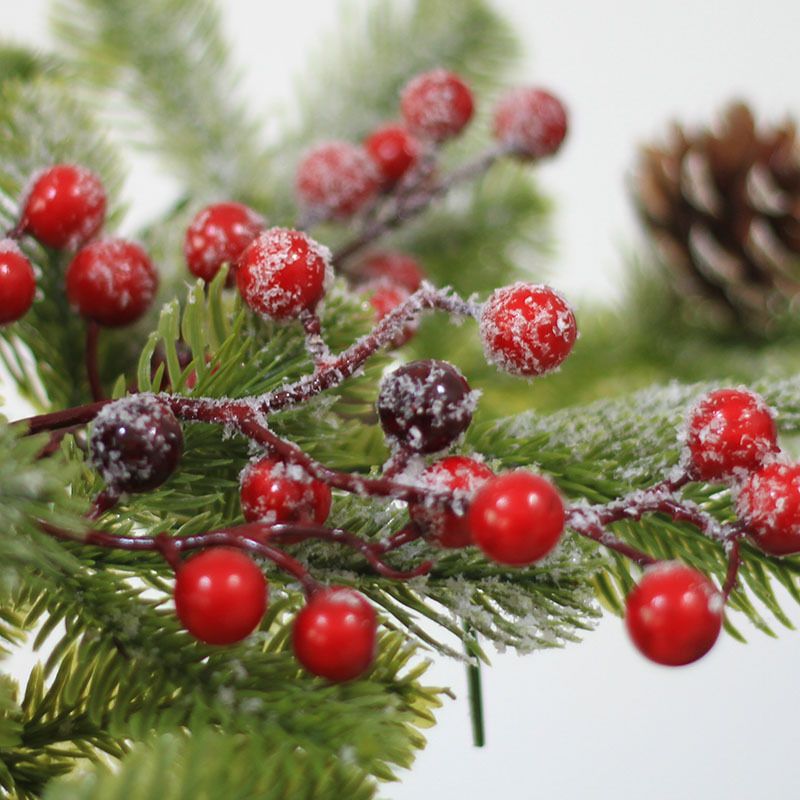 Elegant Flocked Teardrop Swags with Pinecones and Berries, Shimmering Holiday Hanging Decor for Indoor Door Wall Mantel,(55*35cm) — image 3