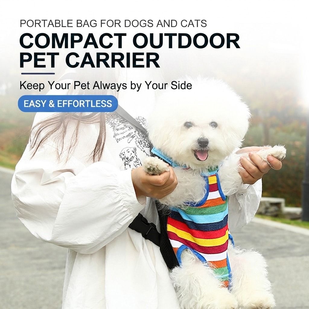 Portable Pet Front Chest Backpack for Small Dogs and Cats β Hands-Free Travel Carrier with Adjustable Straps, Breathable Mesh, and Padded Shoulder Pads for β image 3