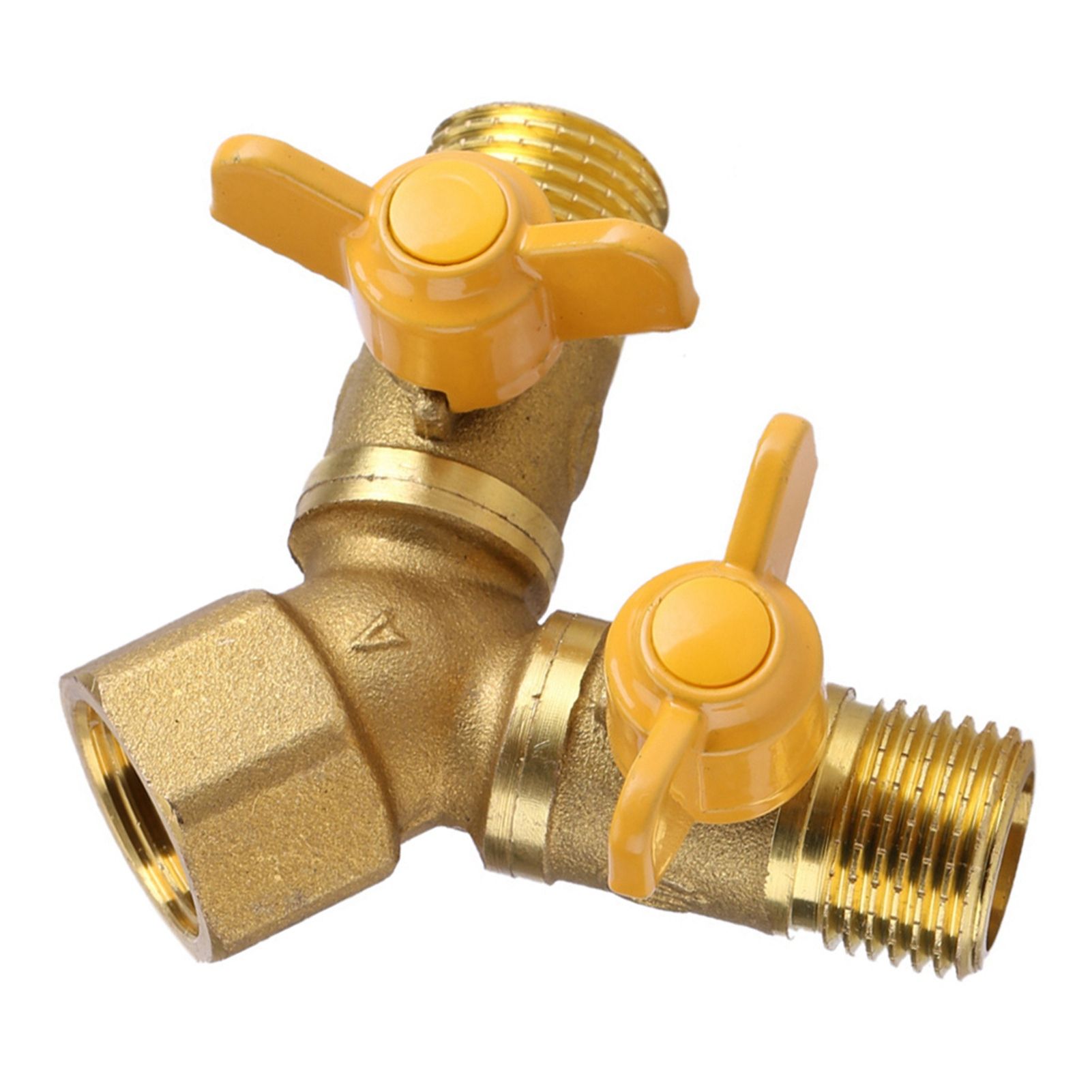 G1/2 Brass Garden Irrigation 2 Way Double Tap Hose Adapter Dual Faucet Connector β image 4
