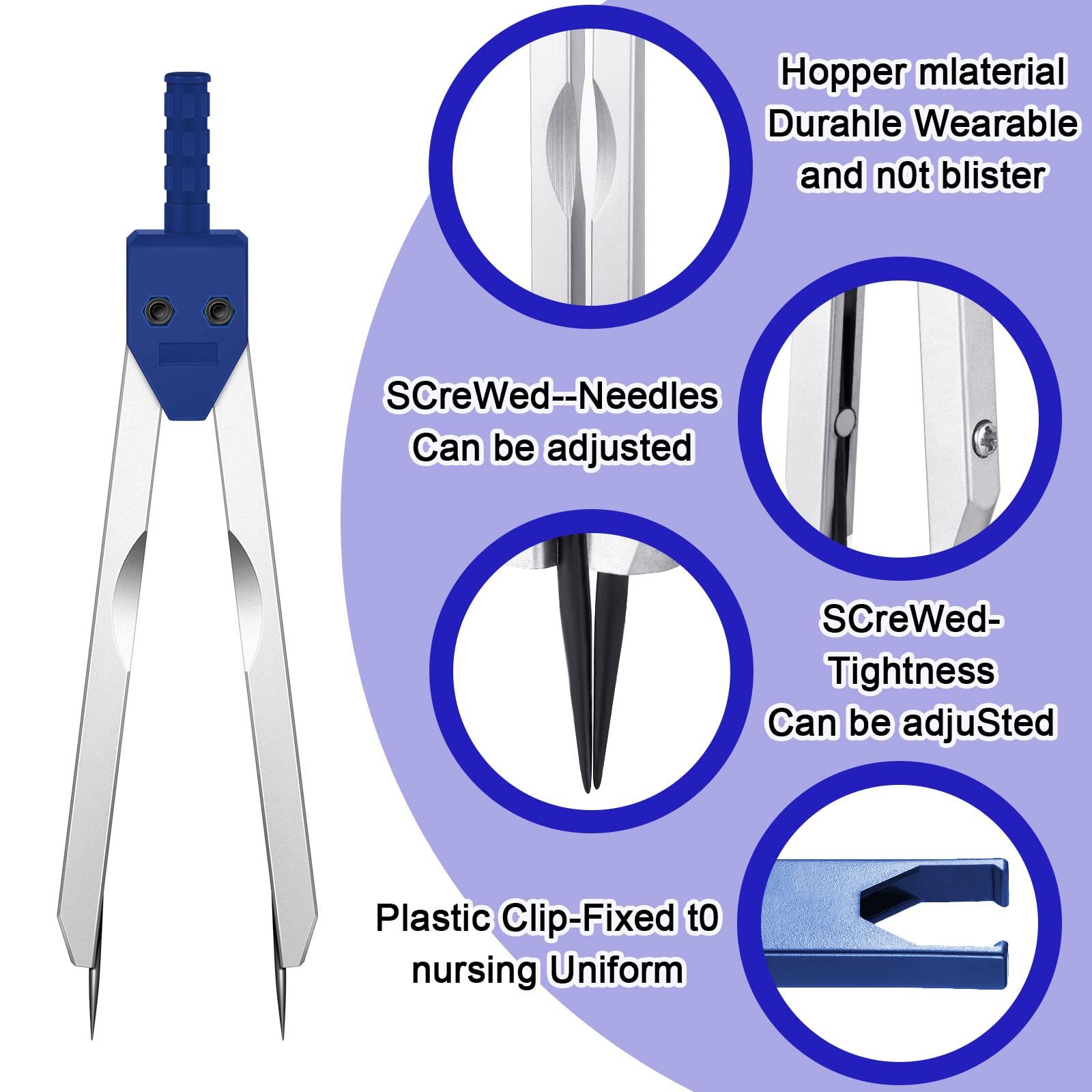 2pcs Electrocardiogram caliper with ruler electrocardiograph, nursing measuring tool with scale and sleeve, and dividing gauge โ image 3