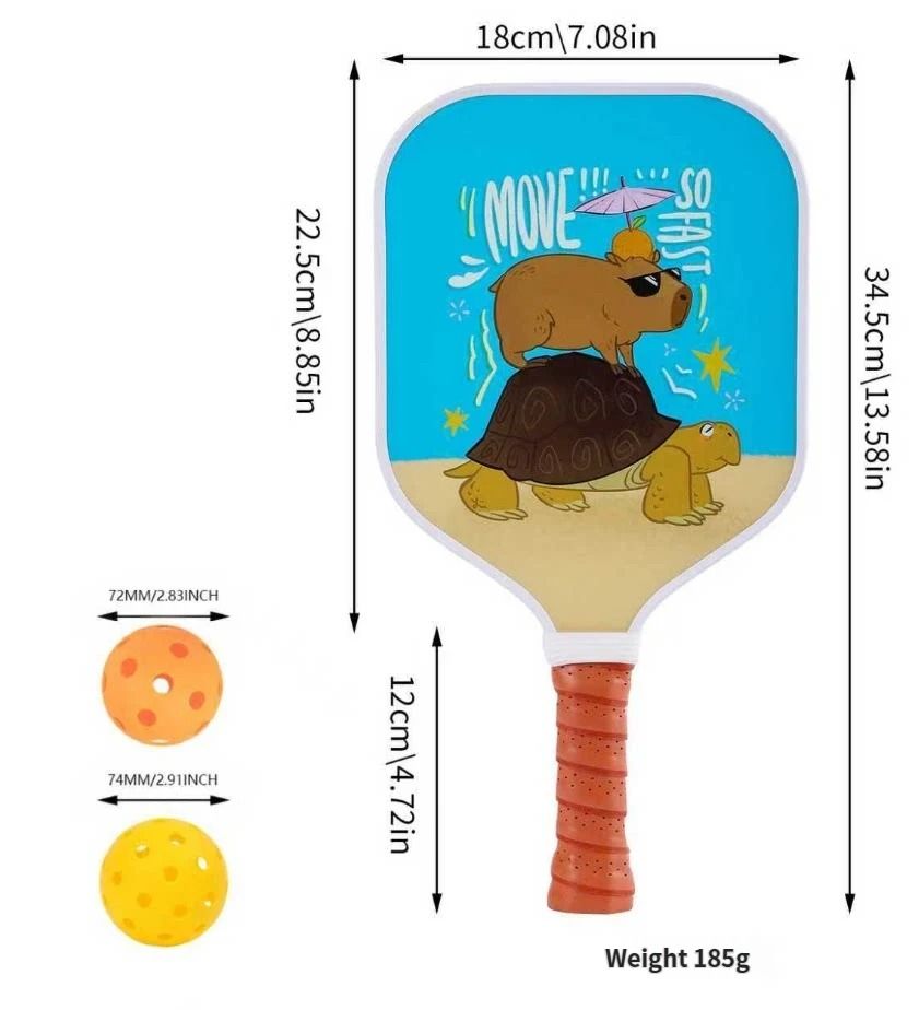 【RT-007】Fiberglass Pickleball Paddle Set of 2 with 4 Balls and Carry Bag - 185g Single Paddle Weight - Beginner Friendly Starter Kit with Non-Slip Cushion Grip — image 3