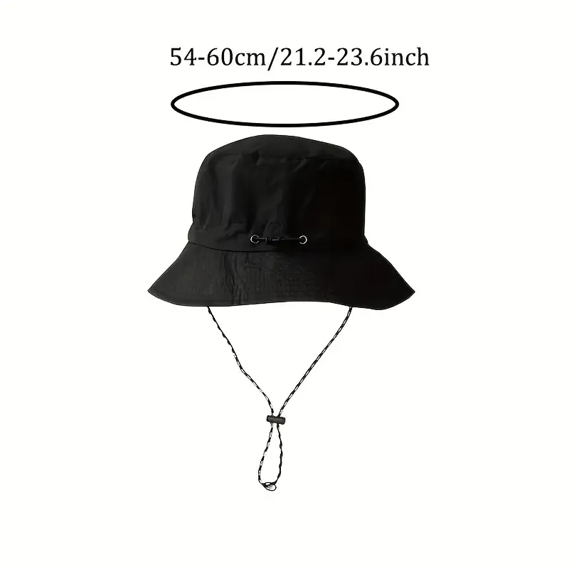New Unisex Wide Brim Bucket Hat UPF 50+ Sun Protection, Foldable & Windproof Linen Blend Hat for Hiking, Fishing, Beach & Vacation/navy blue — image 6