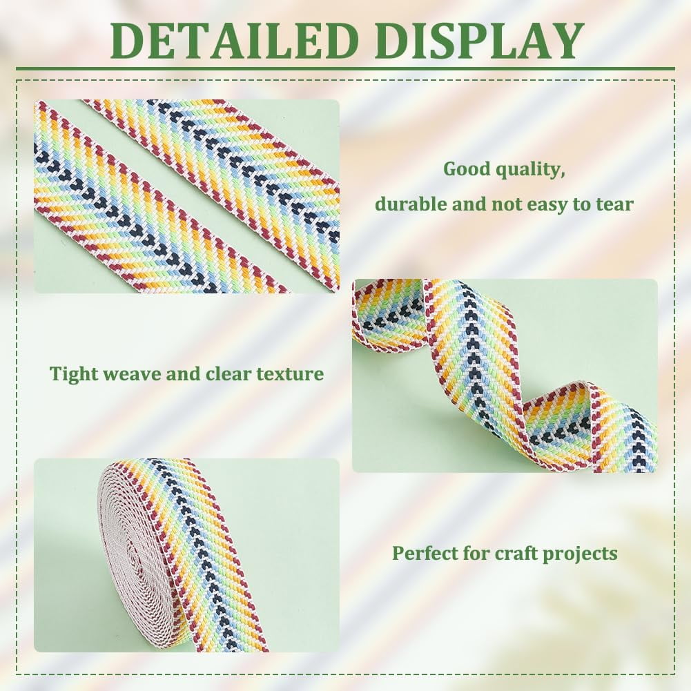 5 Yards Polycotton Jacquard Arrow Ribbon Clothes Accessories Olive 1-1/2 inch(38mm) — image 4