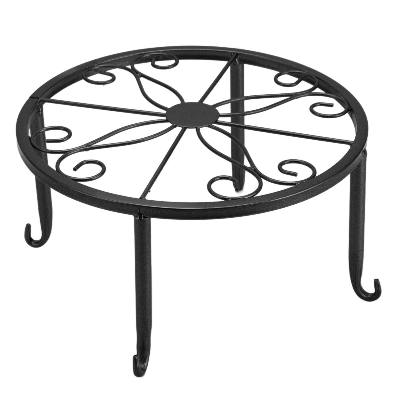 Single Layer Iron Plant Stand Floor Standing Simple Low Plant Pot Stand Balcony Living Room Flower Pot Shelf 22x22x12cm / 8.7x8.7x4.7in Black — image 4