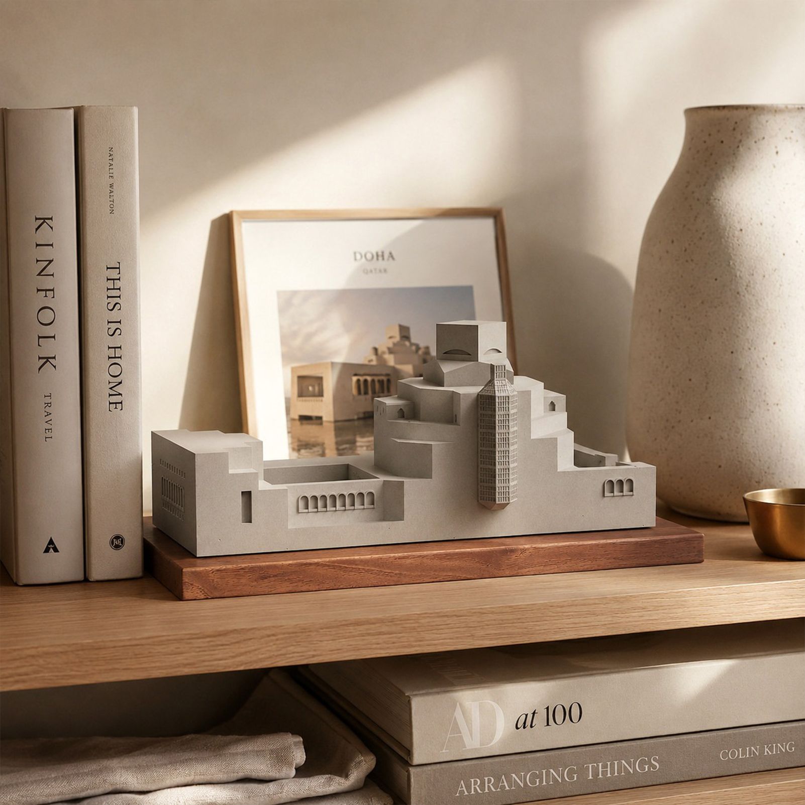 Museum of Islamic Art Doha Concrete Model Architectural Replica Sculpture & Desktop Decor(Khaki) — image 3