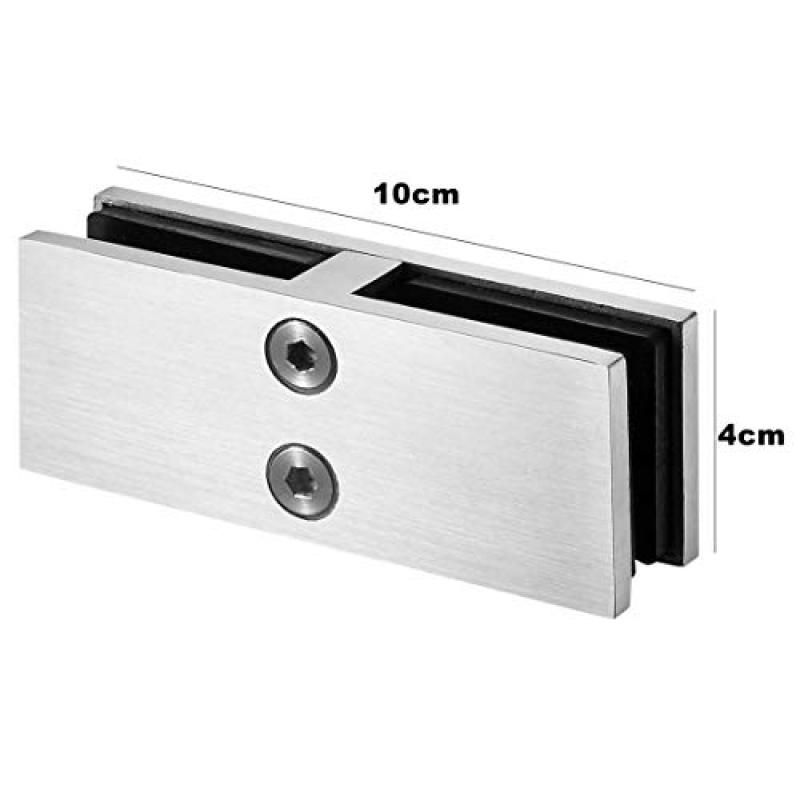 Railing Glass to Glass Clamp, Stainless Steel 304 Bracket for Glass Balustrade Railing Pool Fence (4 Pieces 180°) — image 4